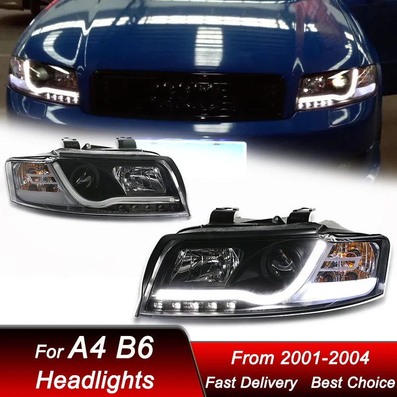 Car Headlights For Audi A4 B6 2001-2004 new style LED Headlamp Assembly Upgrade High Configure Projector Lens Accessories Kit