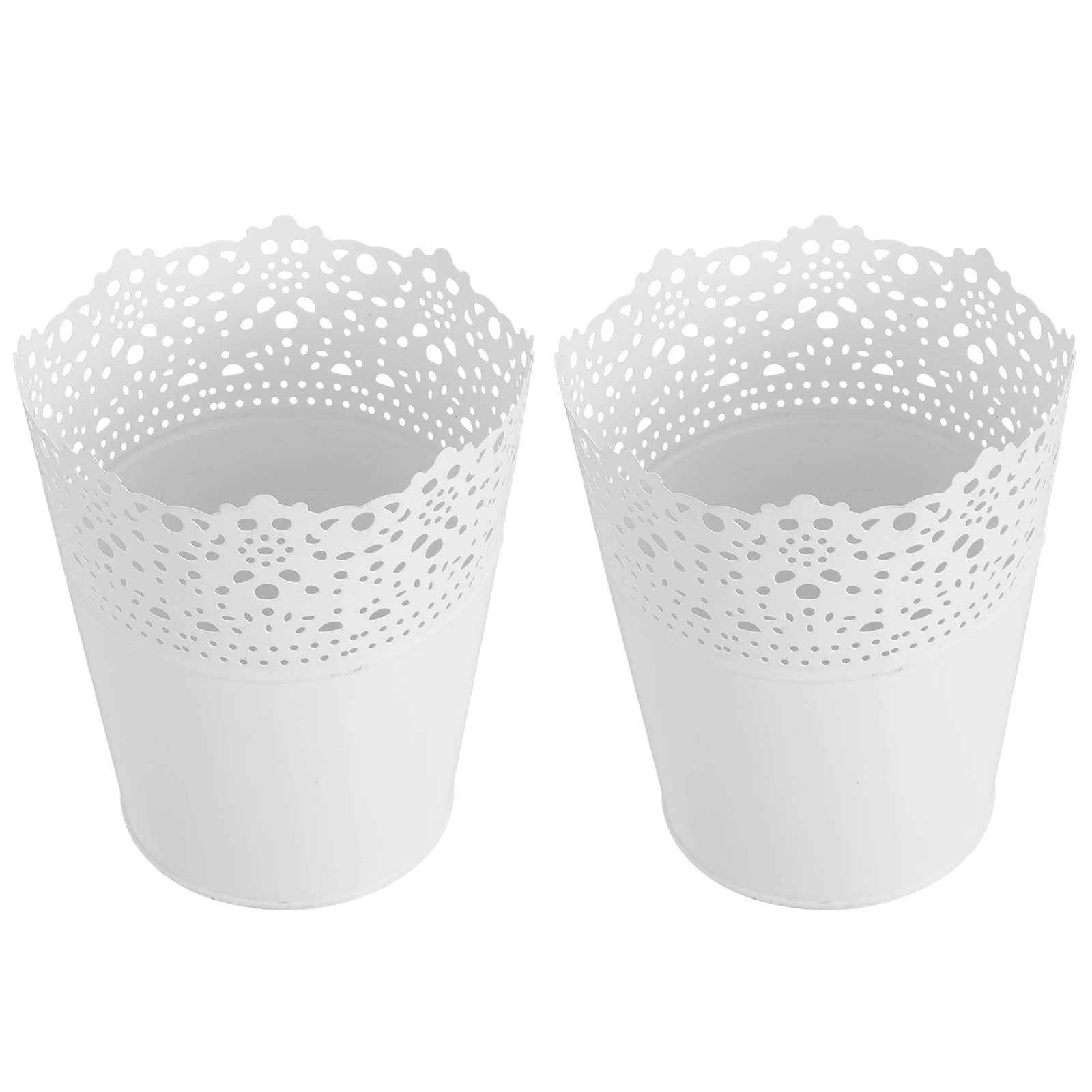 

2pcs Iron Vase Creative Shape Flower Arrangement Container Home Decorative Pot Storage Bucket Table Adornment Durability