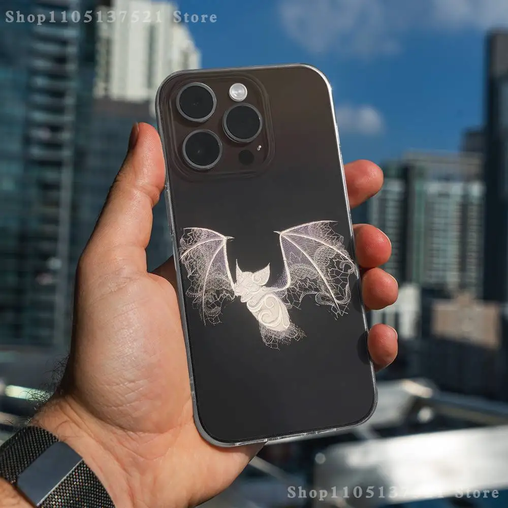 Готический чехол для телефона с летучей мышью вампира для iPhone 17,16,15,14,13,12,11 Pro,Max,Plus,X,XS,XR,SE4,E Mini, прозрачный мягкий чехол