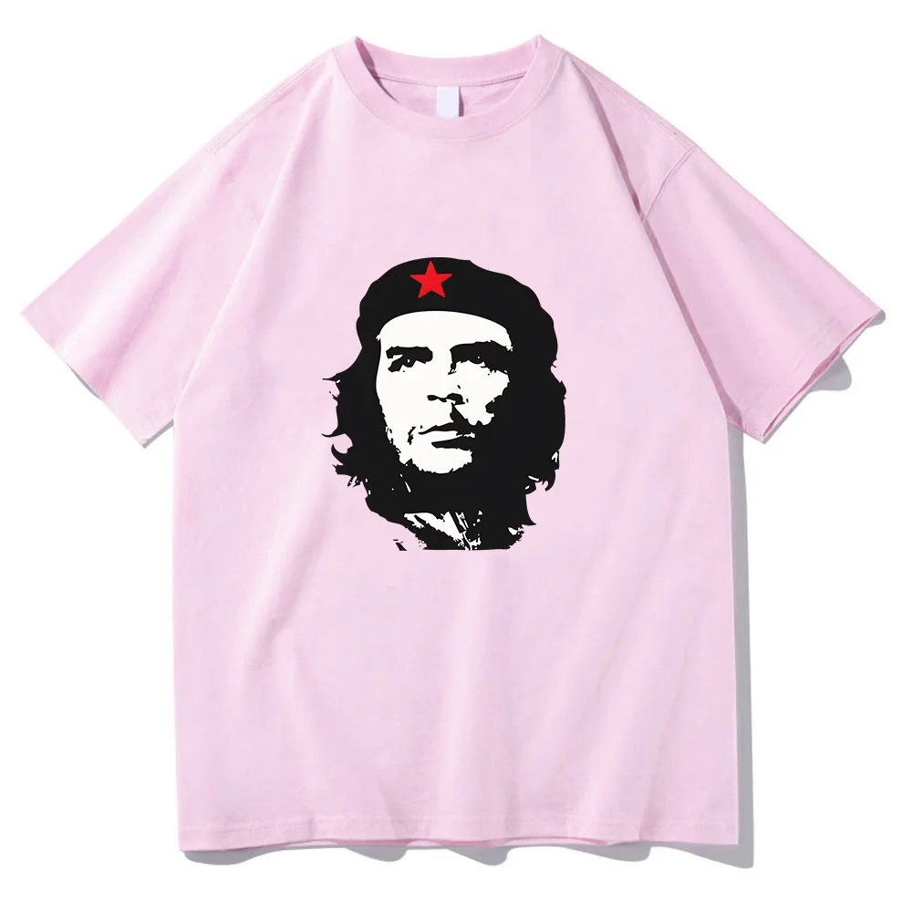 Che Guevara camiseta de algodão de manga curta para mulheres, camiseta casual, impressão vintage, roupas estéticas, alta qualidade, primavera