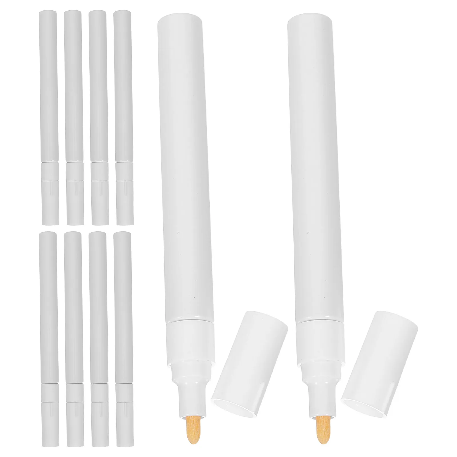 

10Pcs Empty Paint Pen Components: Refillable Blank Markers with Round Tip for Touch-Up Repairs and Artistic Detailing Compatible