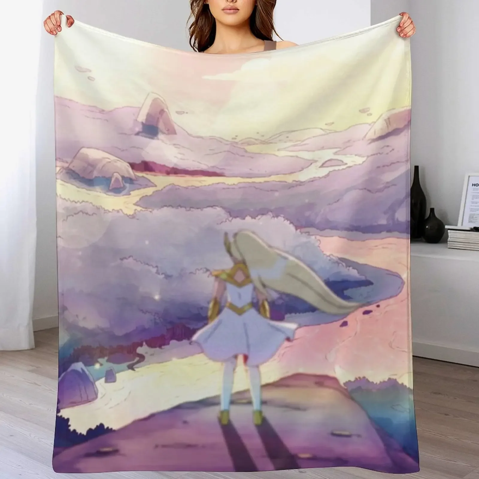 

New She-Ra Looking Over Etheria Throw Blanket Foldable Soft Warm Blanket for Outdoor Use
