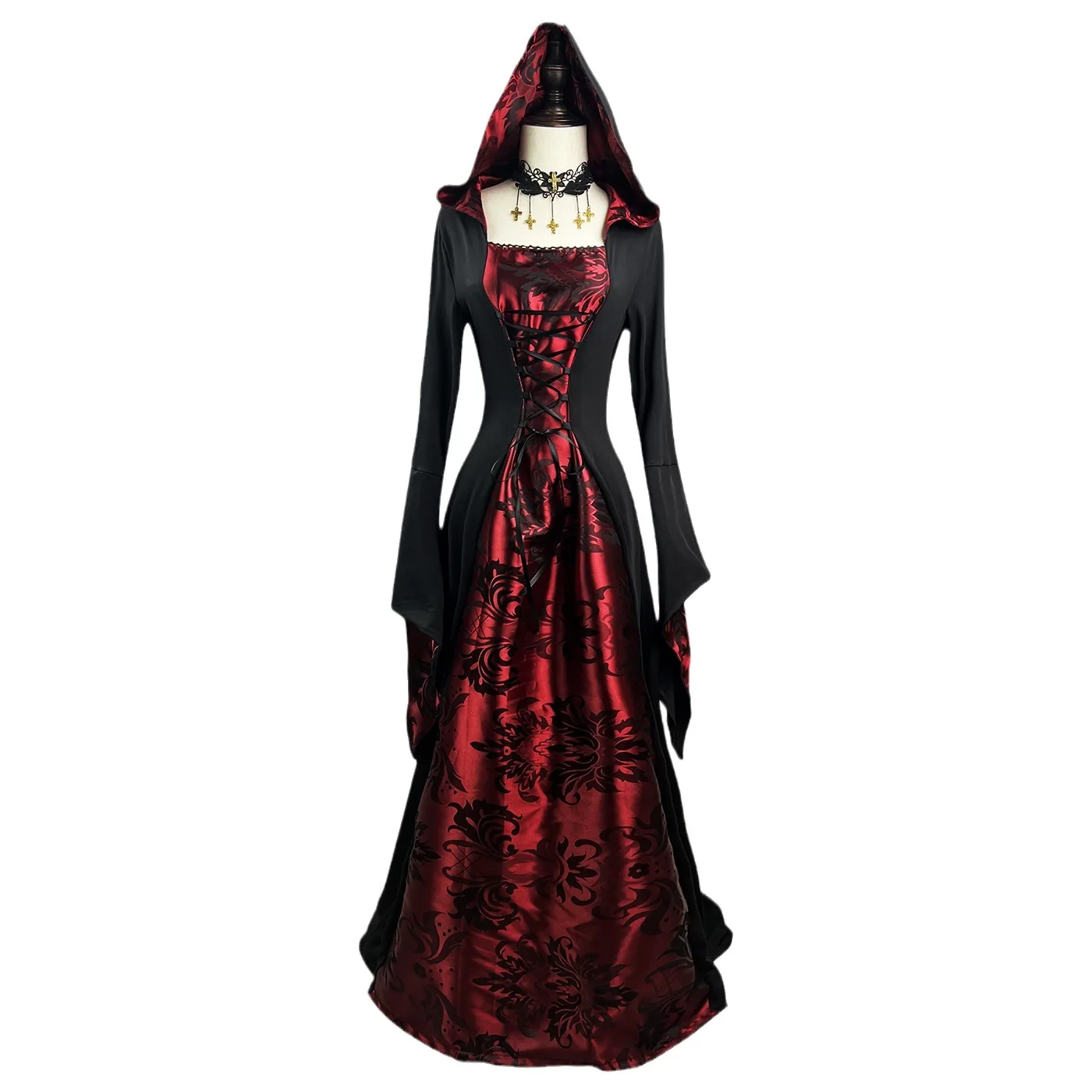 loween Role-plang Costume Dance Wizard Dr Abito lungo Costume di scena per abbigliamento etnico da donna transfrontaliero