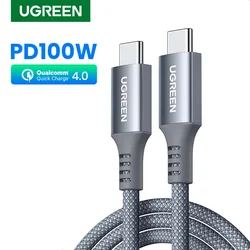 UGREEN USB Type C Cable 100W USB C to USB C Cable Braided Nylon short 25cm 1m 1.5m long Charger For Apple Fast charging notebook