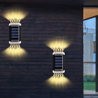 LED Solar Wall Lamp Outdoor Waterproof Garden Landscape Light Up and Down Sunlights Luminous Lighting Yard Step Lamp Fence Light