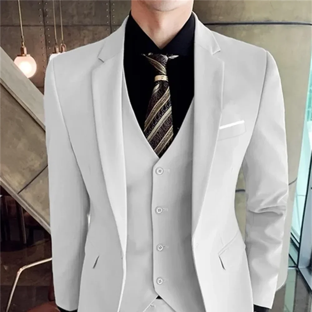 أسود الرجال الكلاسيكية الدعاوى مكتب الأعمال 3 قطعة مجموعات الاتحاد الأوروبي حجم الرجال سترة سترة بانت الدعاوى أسود/رمادي المتاحة XS-6XL