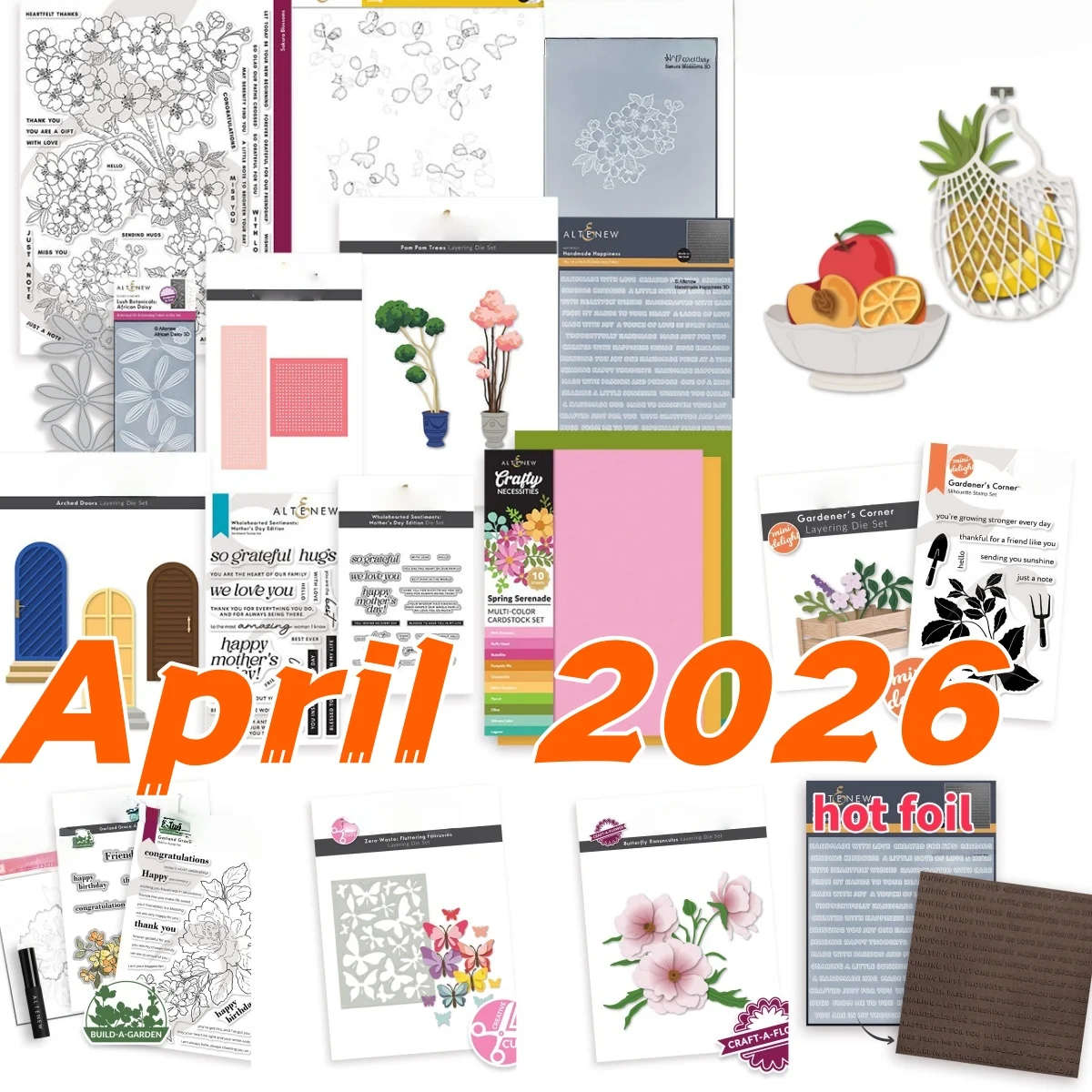 April 2026 New Trees Arched Doors Fruits Metal Cutting Dies Clear Stamp Stencil Hot foil for DIY Card Scrapbook Craft Decoration