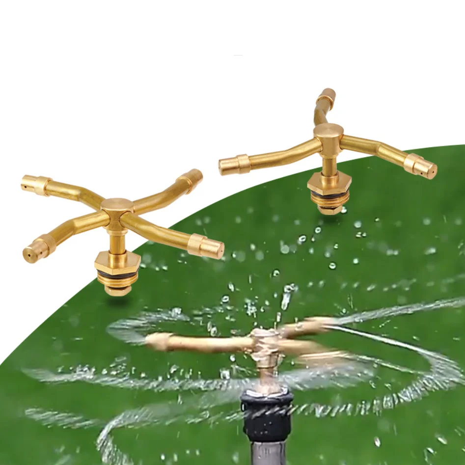 G1/2 Male Thread Brass Multiple Arms Rotating Lawn Sprinkler