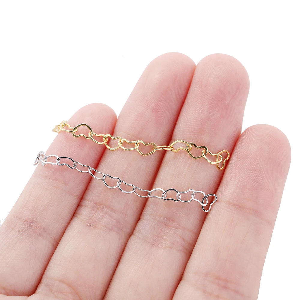 10pcs/lot 50mm Heart Extended Extension Tail Chain Connector For DIY Jewelry Making Findings Bracelet Necklace Accessories