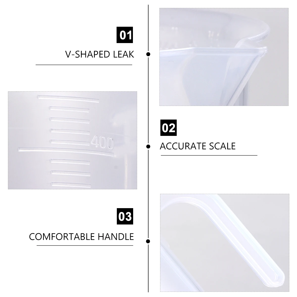 

Clear Plastic Measuring Cup Transparent High Temperature Resistance Water Scale Measure