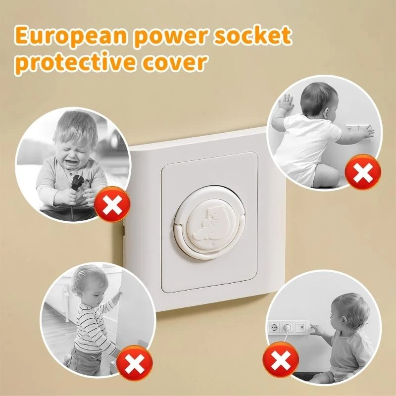  20Pcs European 2 Hole Cartoon Outlet Protectors Child Proof Socket Cover