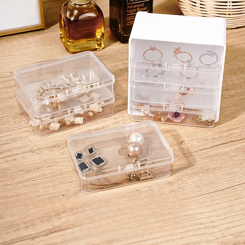 Transparent Plastic Multifunctional Grid Storage Box, Household Finishing Organizer for Jewelry, Cards, Chargers & Data Cables