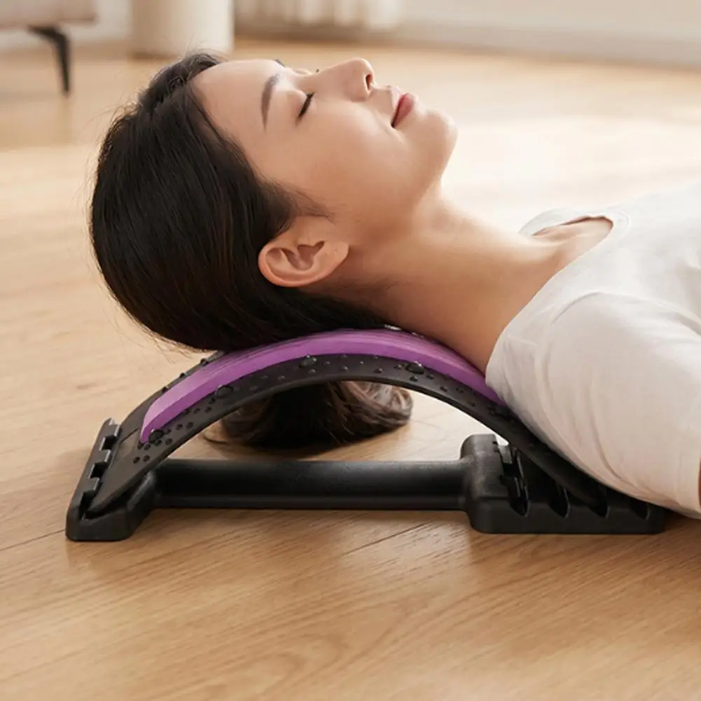 Portable Back Stretch Board Support Spine Relief Pain Therapy Adjustable Lumbar Support Massager Spine For Home Daily Use