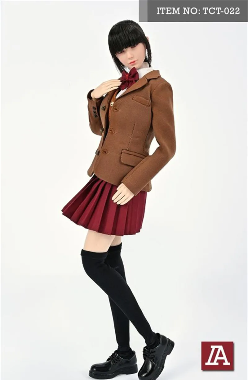TCT-022 Escala 1/6 Feminino Menina Escola Ocidental JK Uniforme Terno Jaqueta Camisa Saia Plissada Conjunto de Roupas para Figura de Ação de 12 polegadas