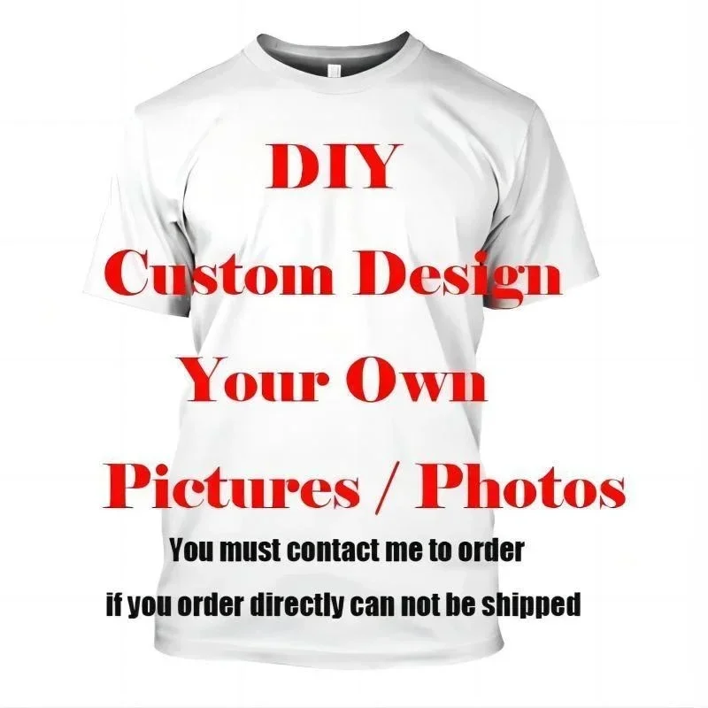 

3D Custom Patterns Print T Shirt Customized Pictures Logo Text Graphic Short Sleeves Fashion Streetwear Tee Shirts Mens Clothing