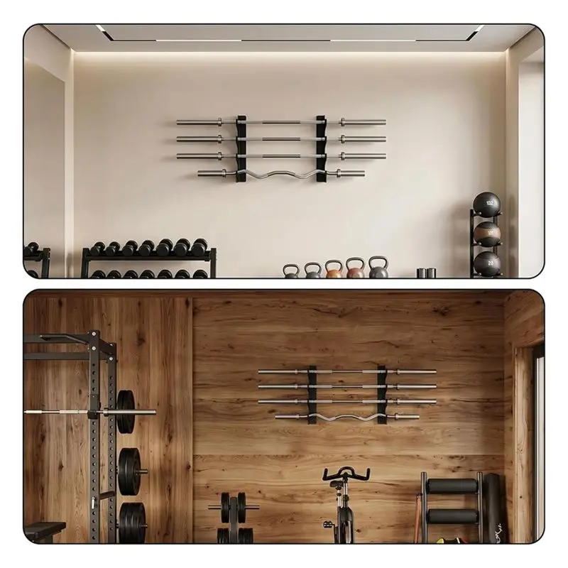 【TRAVEL ESSENTIAL】Wall Mount Barbell Rack, Vertical Barbell Storage Holder