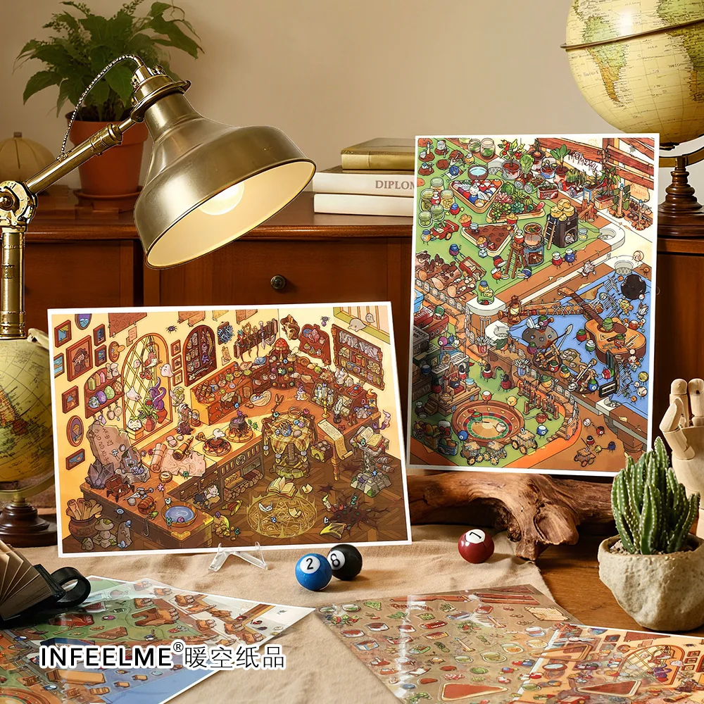 

Кавайные древние руины 2,5D, исследователь наследия, пейзажная наклейка, сделай сам, карманная сцена в кабине, Хэллоуингиfts ﻿