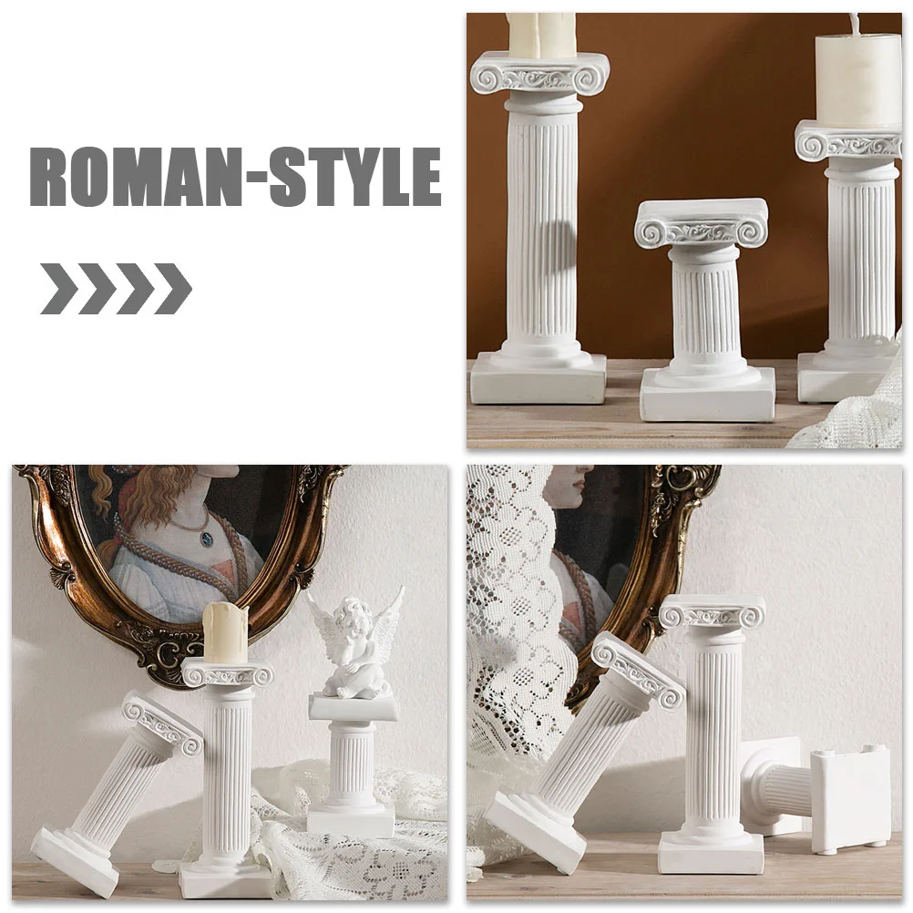 Roman Column Statue Artistic Pillars Stands Decor for Wedding Flowerpot Resin Greek