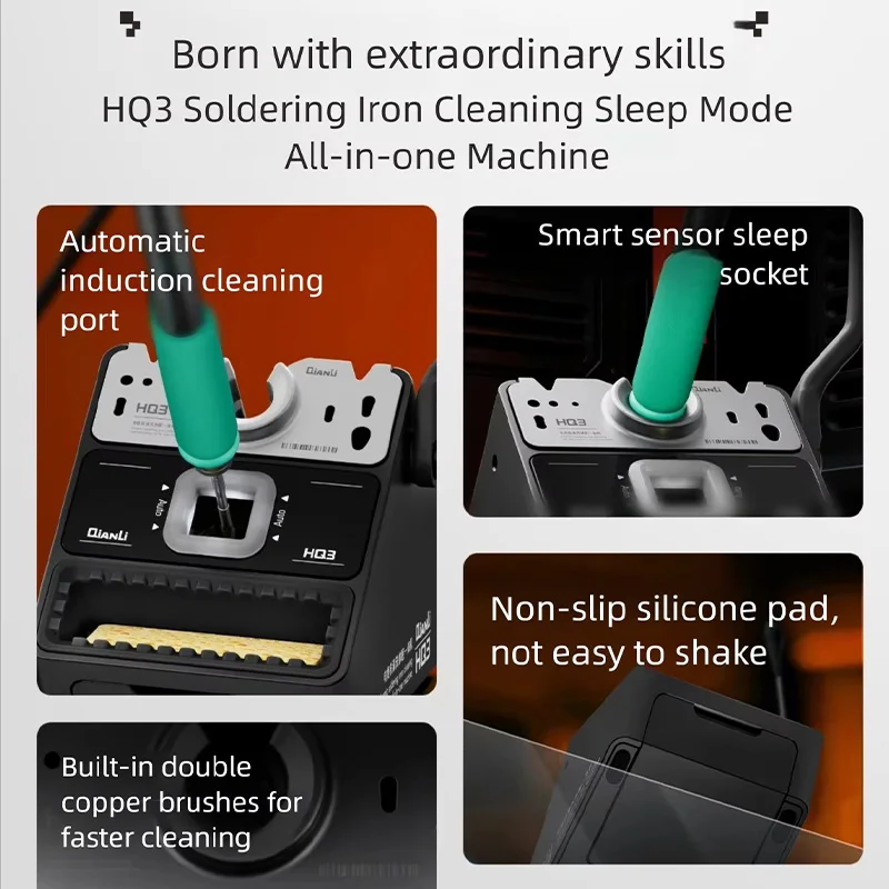 QianLi HQ3 Soldering Iron Cleaning Sleep Integrated Station Compatible C210 C245 Soldering Handle Phone Motherboard Repair Tool