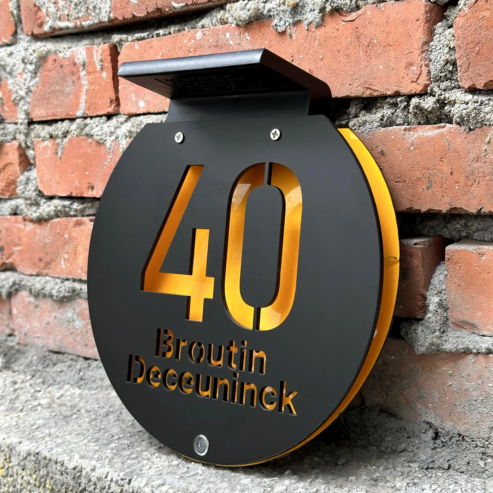 رقم المنزل المخصص أضواء خارجية تعمل بالطاقة الشمسية LED مضيئة الخارجية علامة منزل الطاقة الشمسية ثلاثية الأبعاد قطع الليزر عنوان اللوحة علامة باب الفيلا ارقام منازل خارجية ارقام منازل خارجيه طاقة شمسية #5