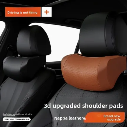 Memory Foam Car Neck Pillow PU Leather Car Headrest Pillows Car Neck Rest Seat Headrest Cushion Pad For Auto Interior Accessory image 2