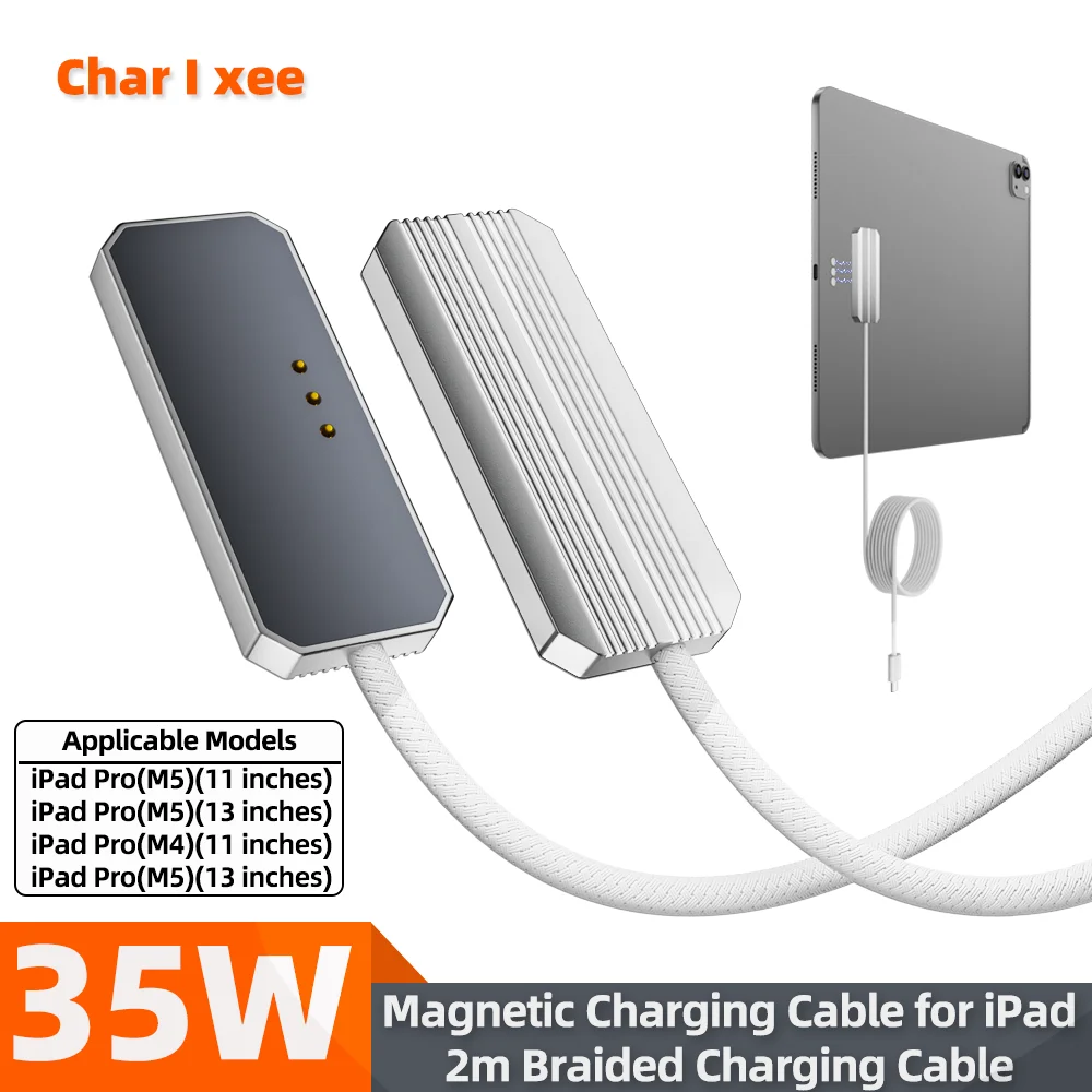 

Магнитный беспроводной зарядный кабель 35W PD для iPad Pro 11" 13" M4/M5 2024-2025, зарядное устройство USB-C, адаптер-шнур