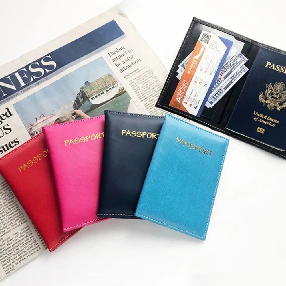 Storage Bag PU Leather Airplane Check-in Holder Travel Accessories Passport Holder Passport Protective Cover PU Card Case