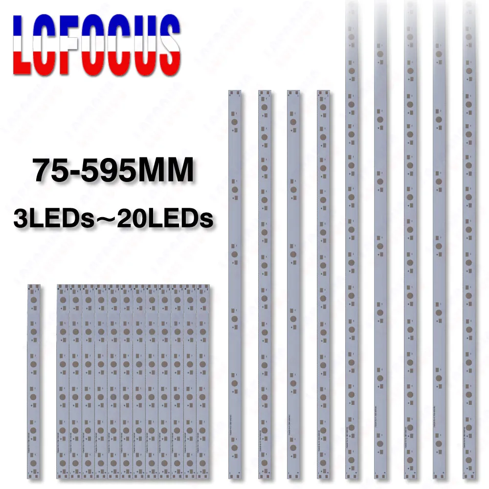 10 sztuk 1W 3W 5W LED aluminiowa płytka drukowana 130mm 150mm 300mm 400mm 500mm 595mm płytka drukowana aluminiowe podłoże dla 1W 3W 5W 7W 10W 12W 15W 18W 24W LED chip koraliki do lampy