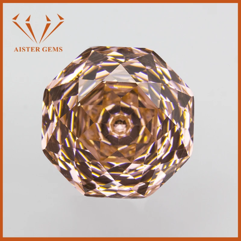 New 5A Morganite Orange Millennium Octagon Rose Cut Cubic Zirconia Loose Stone for Jewerly Making