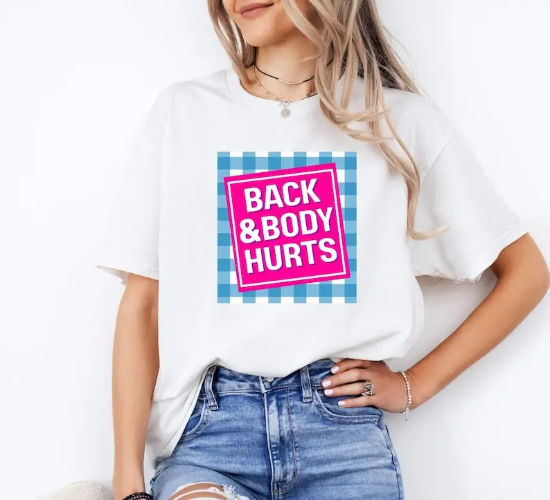 เสื้อยืดตลกๆ ปวดหลัง, เสื้อยืดลายกราฟิกแบบล้อเลียน, เสื้อสเวตเชิ้ตสำหรับผู้หญิง