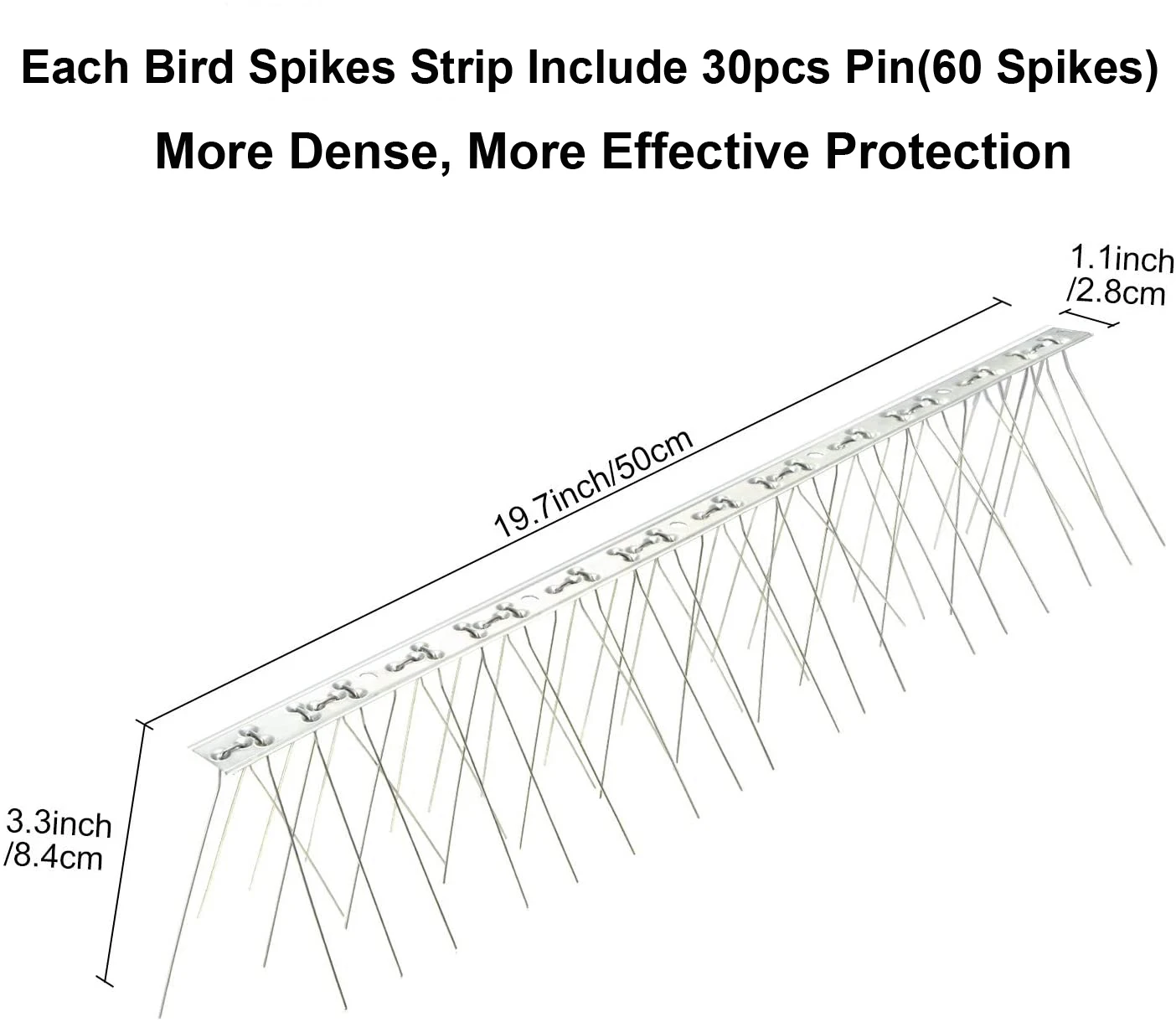 Pigeon Spikes Bird Repeller Stainless Steel Deterrent Bird Pigeon Repellent  Spikes 50CM Bird Spikes Kit Anti Climb Fence Roof