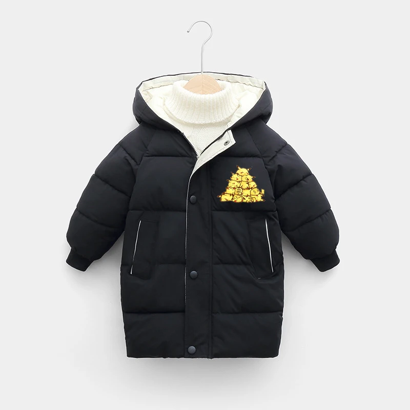 

Teen Girls Winter Jacket Long Slim Fit Solid Color Hooded Warm Fashion Coat for Kids