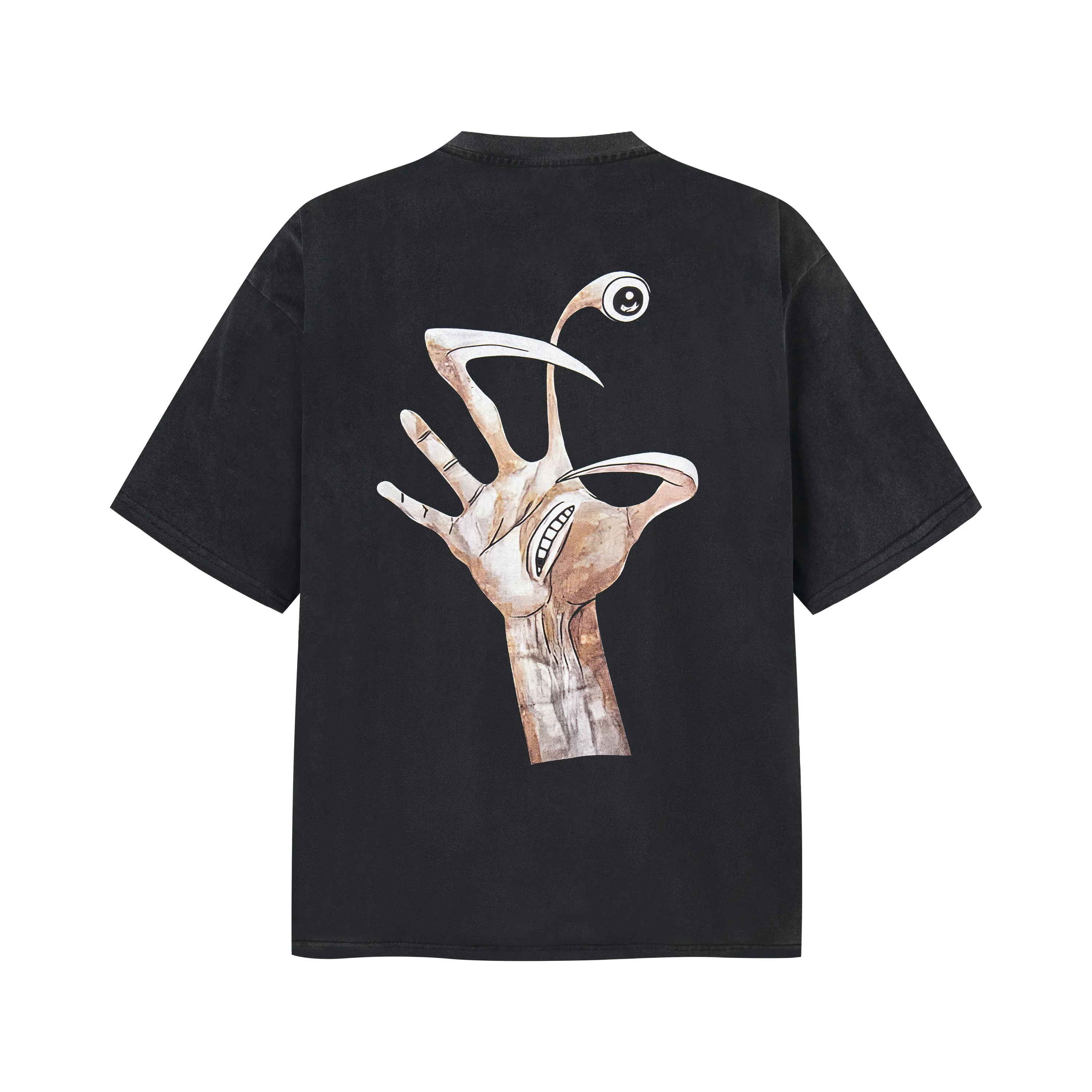Kanye West Vintage Cotton StreetWear Hip Hop Parasyte Old washed double-sided printing Tops Tee T-shirt For Men Clothing