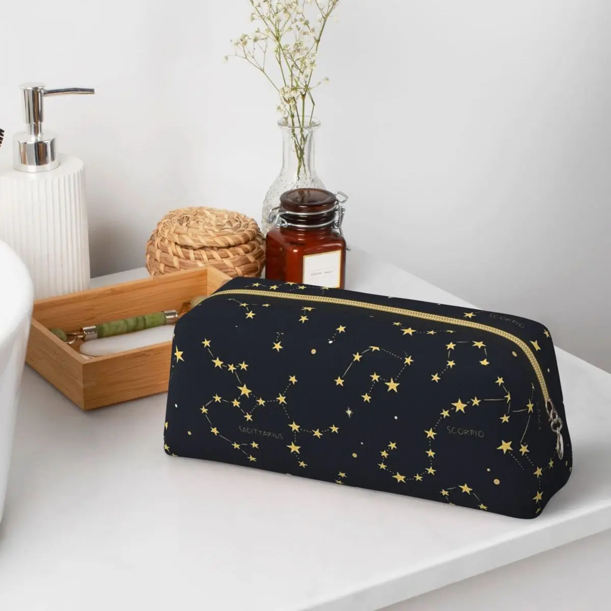 Zodiac Constellations Space Pencil Cases for Students Gifts Pen Box Pencil Bag Pencil Pouch Storage Stationery Supplies
