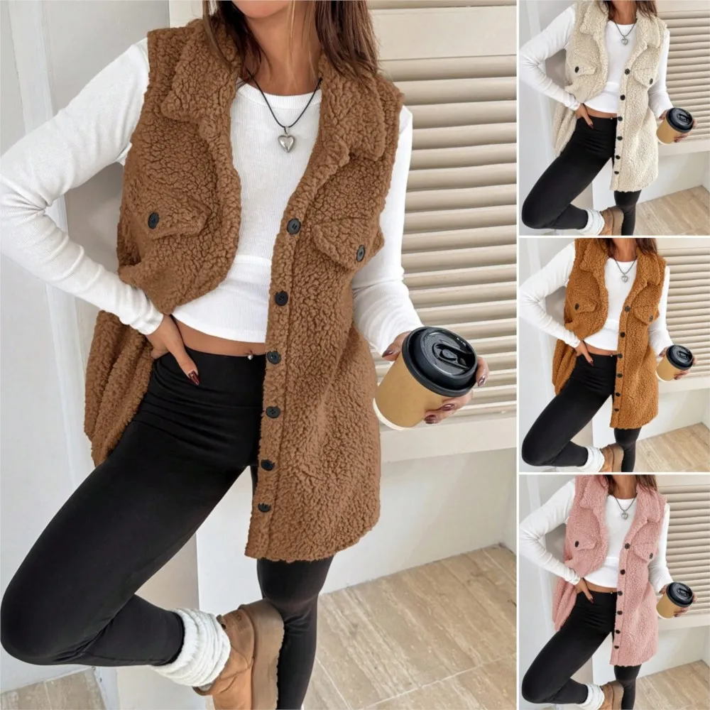 2025 الخريف الشتاء نمط جديد التلبيب زر مفتوح أفخم سترة سترة الإناث موضة عادية شيربا الدافئة المرأة تنوعا سترة معطف