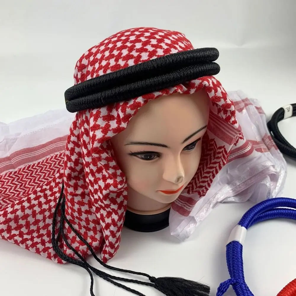 1Pcs Desert Accessories Headwear Rope Man Saudi Arabic Dubai Islamic Clothing Headrope Muslim Black Egal Shemagh Shawl