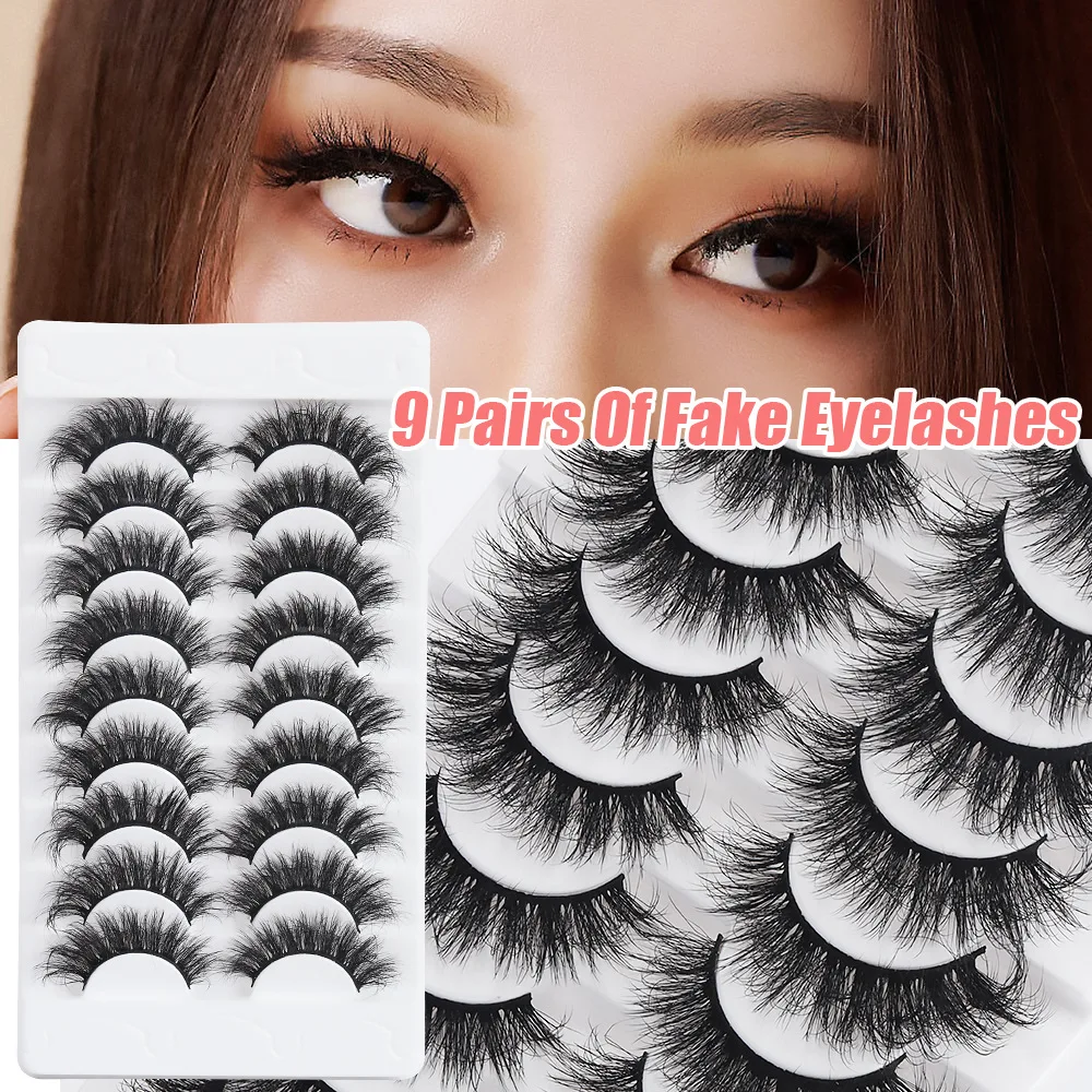 Natürliche lange Wimpern Wispy Winged 3D Nerz Wimpern Make-up Wimpernverlängerung Fake, mehrere Stile, zufällige Verteilung