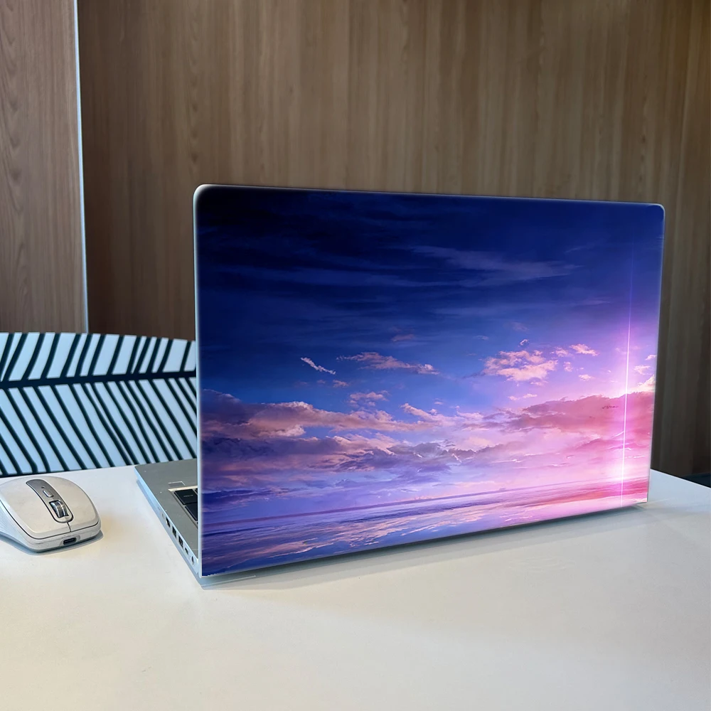 2PCS Pink Sky At Sunset with A Reddish Glow High Quality Vinyl Laptop Stickers Art Scratch Protection for MacBook PC Chromebook