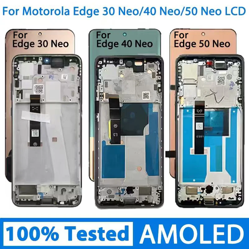 Wyświetlacz do Edge50 Neo XT2409-1, wyświetlacz LCD z ekranem dotykowym do Motorola Edge30 Neo XT2245-1, ekran dotykowy do Moto Edge40 Neo XT2307-1.