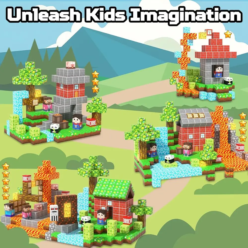 150ピースの暗闇で光る磁気ビルディングブロックセット、3歳以上の子供向けSTEMおもちゃ、クリスマスや誕生日プレゼントに最適