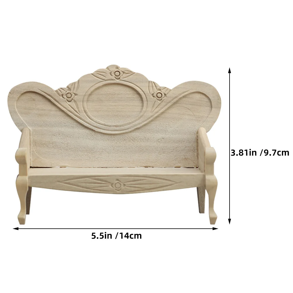 1:12 Schaal Vintage Poppenhuis Meubels Miniatuur Houten Fauteuil Voor Woonkamer Decoratie Mini Simulatie Speelscène