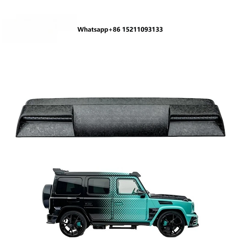 Forged Carbon Fiber MSY Style Roof Wing Spoiler LED Light Compatible G-Class G63 G500 G800 W464 P920 Model Stylish