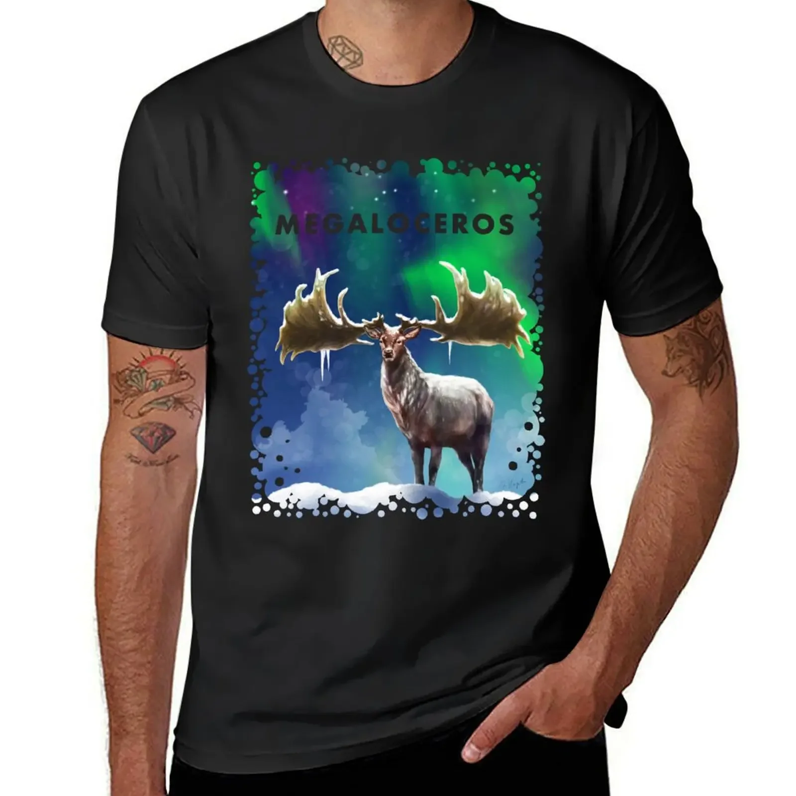 Megaloceros giganteus - Irish Elk, Giant Deer, original artwork T-Shirt sports fans anime tshirt oversized t shirt men