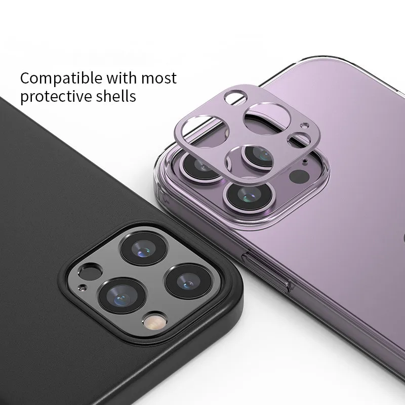 Protector de lente de cámara para iPhone 14 Pro/ProMax 2022, funda de aluminio antihuellas/antiarañazos, 14plus