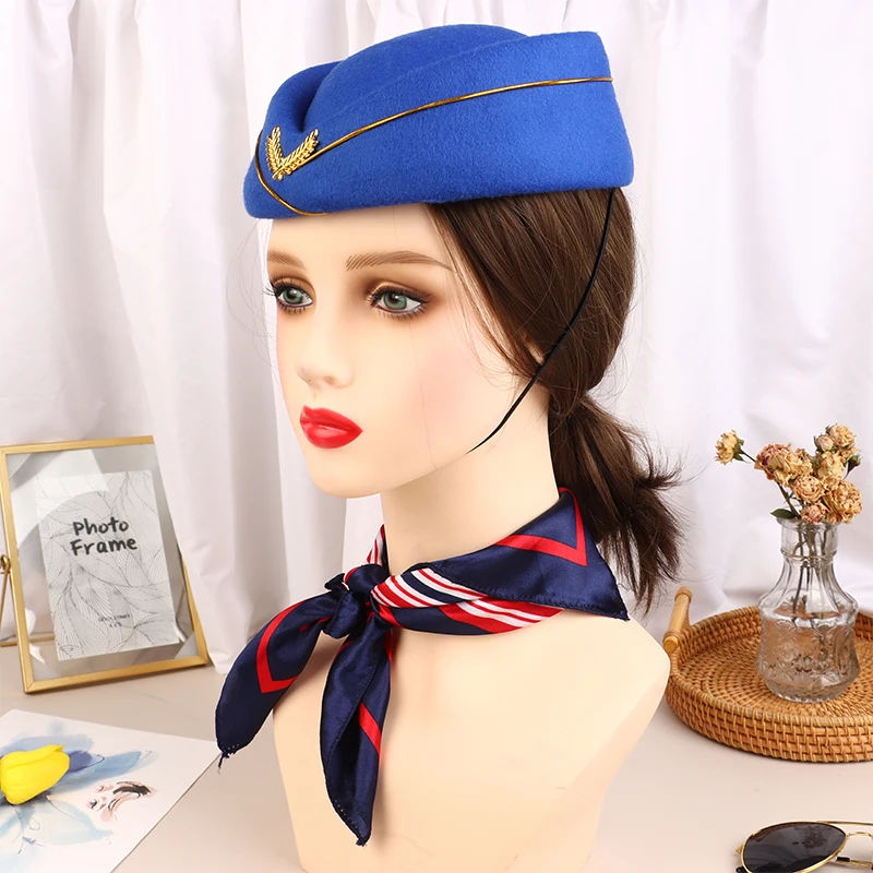 Women's Flight Attendant Clothing Accessories Flight Attendant Costume Flight Attendant hat, sunglasses, scarf, Gloves