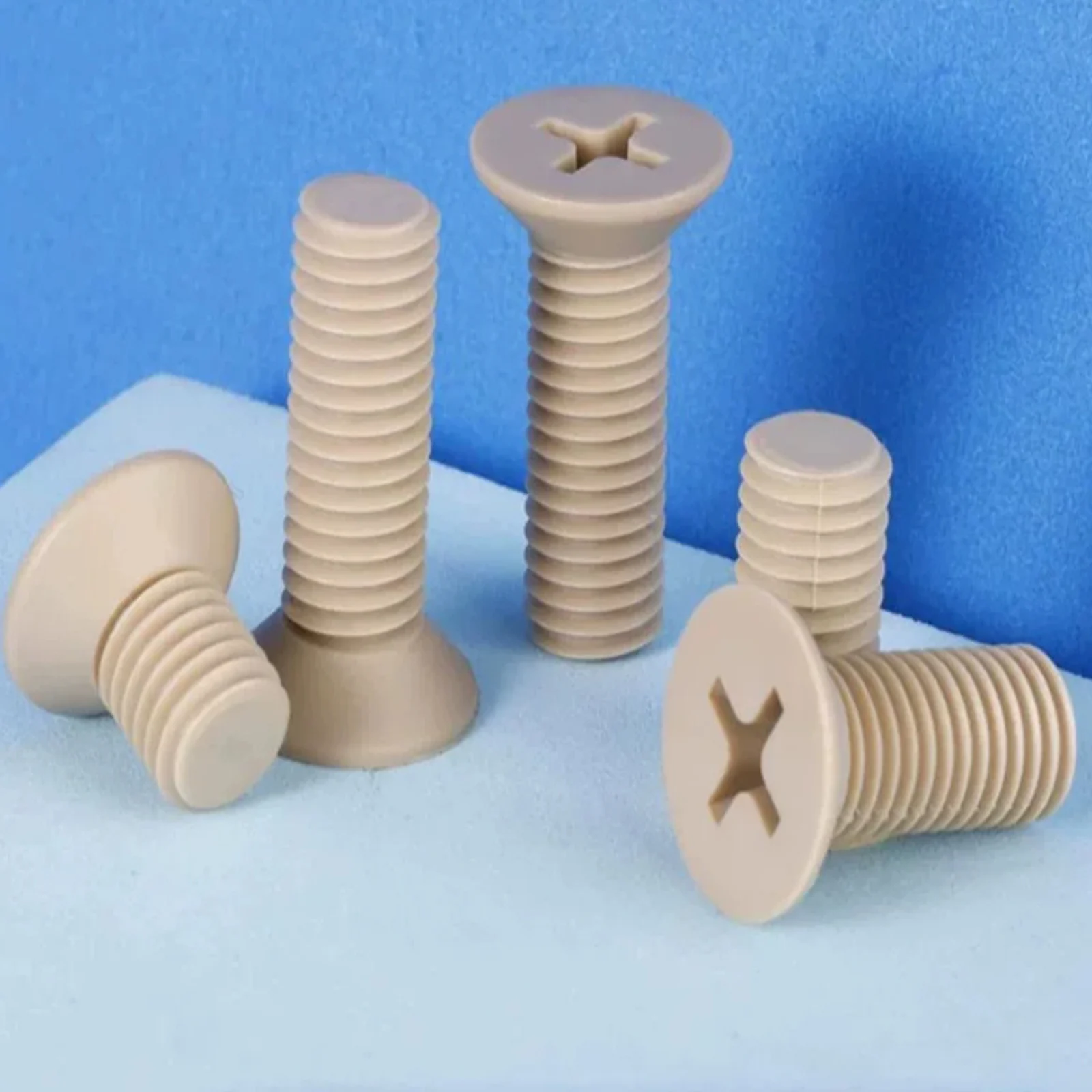 5pcs M2 M3 M4 M5 PEEK Cross Phillips Flat Countersunk Head Screw Bolt GB819 High Temperature Resistant Plastic Corrosion-re