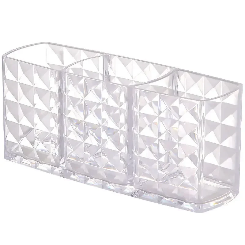 Diamond Acrylic Cosmetic Storage Box, Makeup Brush Holder & Organizer, Lipstick & Eyebrow Pencil Display Stand for Bathroom