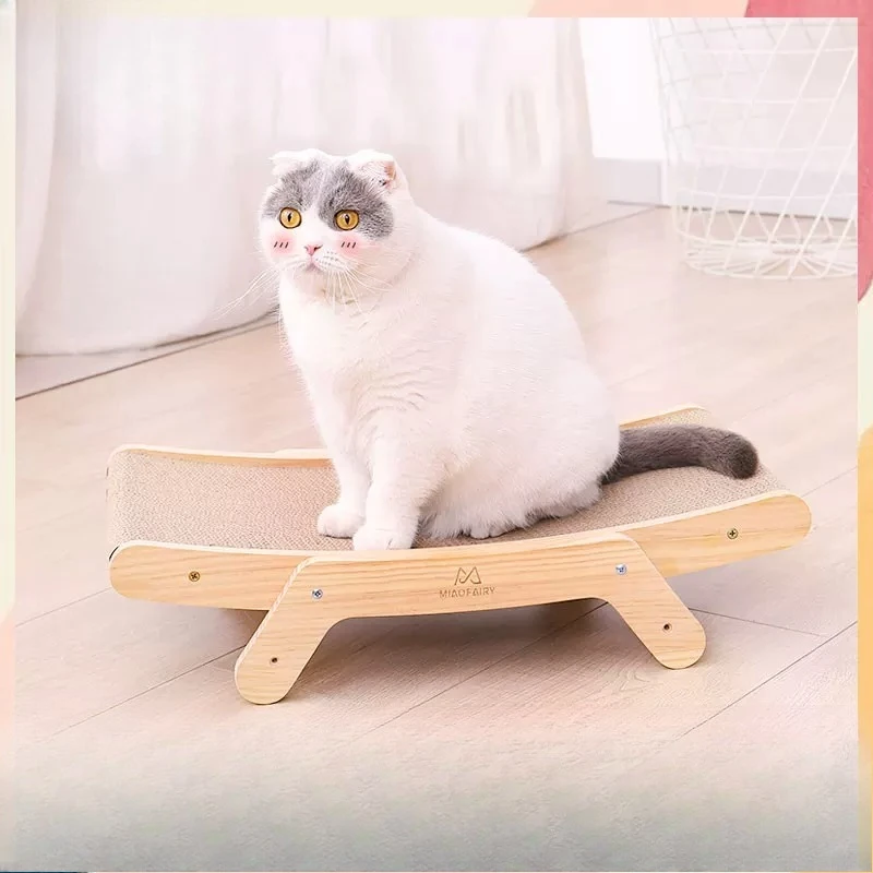 

Cat scratching board nest vertical durable not easy to chip off corrugated anti-cat scratching sofa protection solid wood