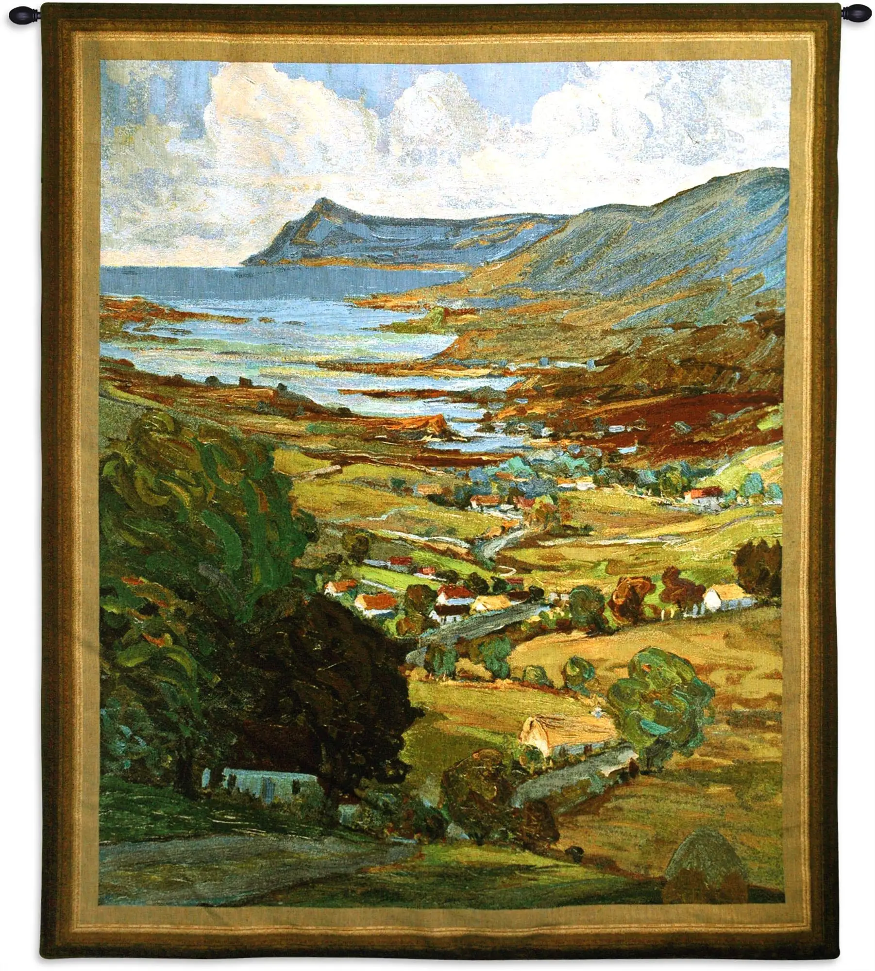 Color of Ireland by John William | Woven Tapestry Wall Art Hanging | Vivid Impressionist Seaside Landscape | 100%