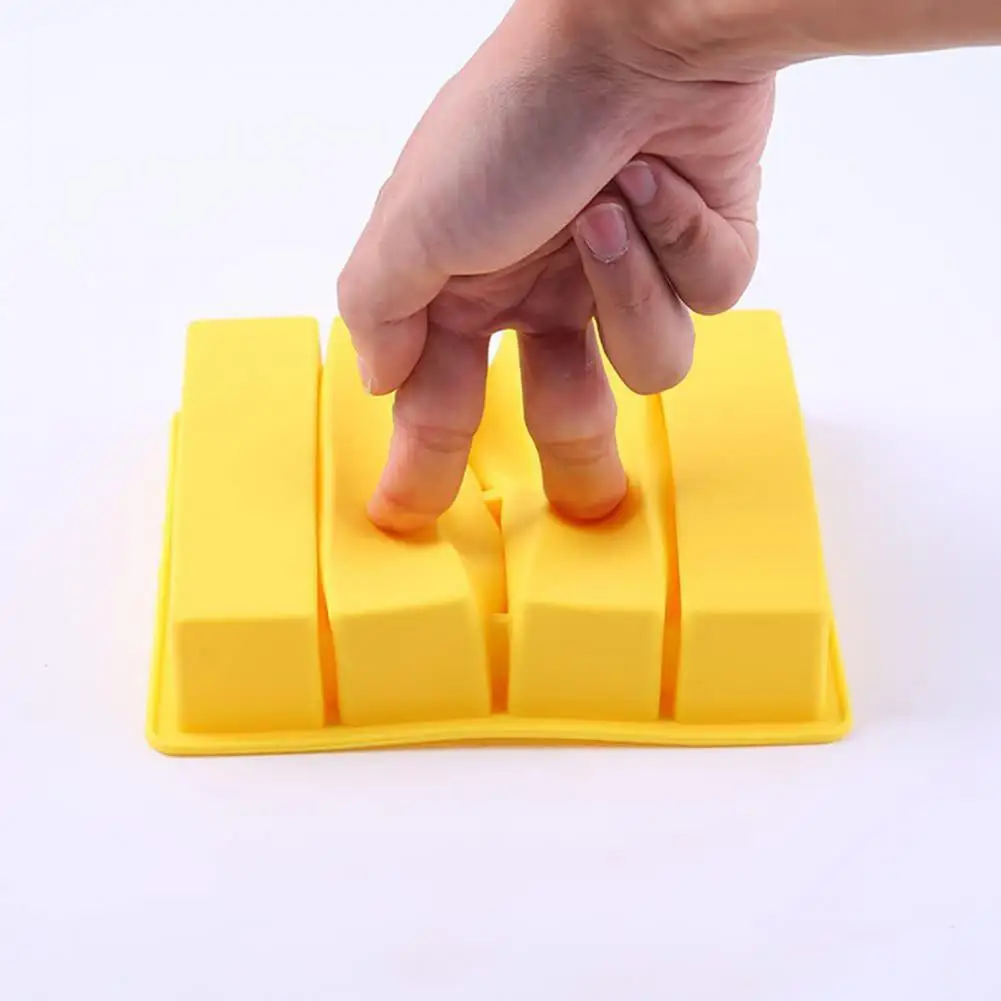Silicone Ice Stick Tray 4 Cavities Food Grade Summer Refrigerator Long Ice Strip Butter Maker Press Mold Kitchen Supplies 몰드